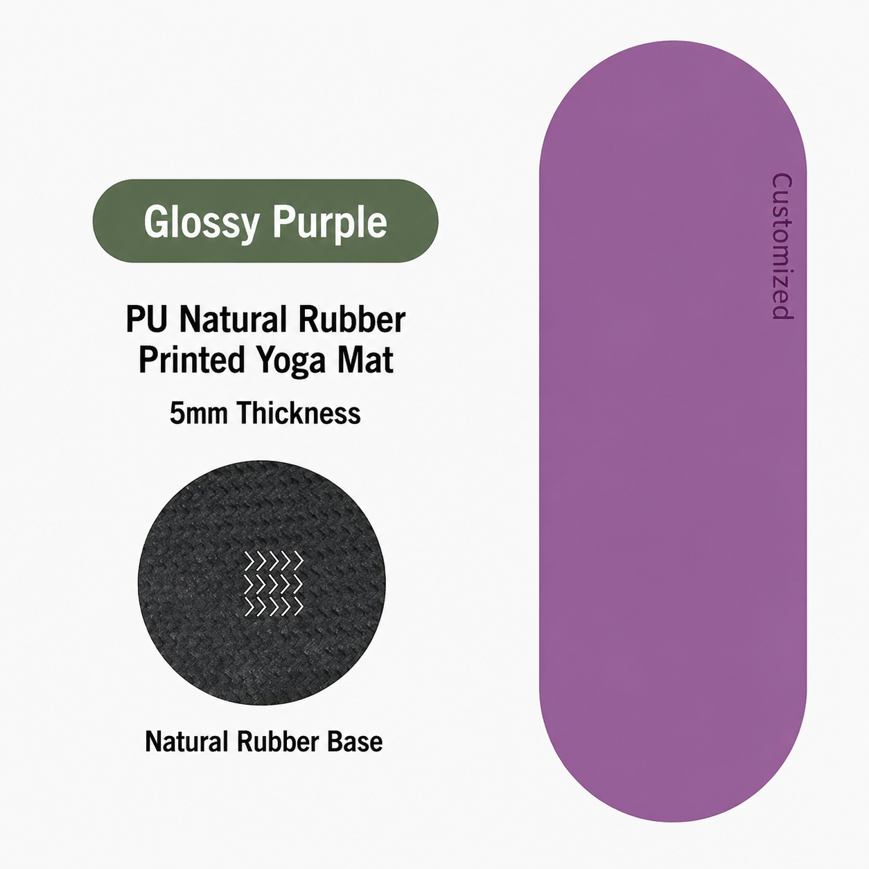 Surface lisse violet-pu-double face antidérapante