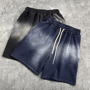 Pantalon court rétro délavé pour homme Streetwear Heavyweight 430g Batik Summer Shorts - Product Image 3