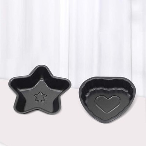 Heart Shape And Star Cake <b>Mold</b> Non Stick Carbon Steel Baking Tool For Mini Cake Making 2 Pieces - Product Image 2