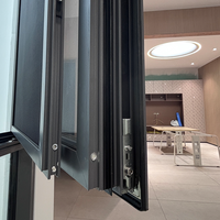 Fenêtre à battants ouvrable avec verre trempé - Cadre en alliage d'aluminium Protection solaire Ventilation pour salle de bain Cuisine Villa