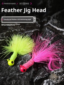Hameçon à plumes barbelé en acier à haute teneur en carbone fait à la main 0,9g/1,7g/3,5g <span class=keywords><strong>Micro</strong></span> hameçon à mouche pour la pêche au bar en eau profonde - Product Image 6