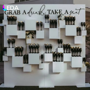 LEDA Nuevo Diseño Popular, Soporte de Pared para Copas de Champán de PVC Blanco, Decoración de Pared para Bodas, Soporte de Pared para Copas para Decoración de Eventos - Product Image 6