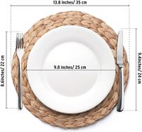 Napperons ronds en rotin tissé assiettes de chargeur pour table à manger