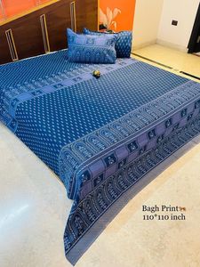 Ethnic Discharge Printed Bedding Set <b>Quilt</b> <b>Bedspread</b> Pillow Covers Floral Elephant Bedding Set Size 110 x 110 for Bedroom - Product Image 1