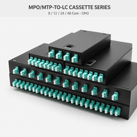 Cassette de brassage de fibres optiques modulaire MPO MTP vers LC 8, 12, 24, 48 cœurs, OM3 Multimode, LC/UPC, Plug and Play pour panneau de brassage et centre de données