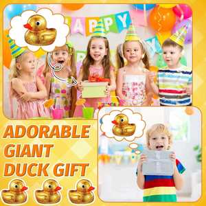 6.89 Inch Giant Glitter Rubber Duck Plastic <b>Bath</b> Toy Squeaky Sound for 0-24 Months Baby Shower Birthday Gift (Gold) - Product Image 6