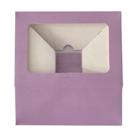 Boîte à pâtisserie violette personnalisée avec fenêtre transparente, emballage alimentaire de qualité supérieure pour gâteau, tarte, biscuit, beignet, dessert, boîte en papier