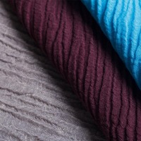 Tissu Ethnique Ramie Coton Plissé Teint en Fil pour Printemps Eté pour Vêtements et Jupes Habillées-Vente en Gros