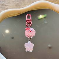 Porte-clés créatif, mignon et tendance en résine, avec pendentif pour sac à dos et motif nuage-étoile, semi-fait main
