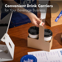 Portavasos de cartón desechables personalizados al por mayor con asa para llevar, ideales para café, bodas y fiestas