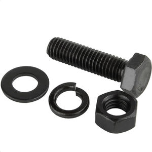 Tornillo DIN931 M6 Negro, Tuerca y <span class=keywords><strong>Perno</strong></span> <span class=keywords><strong>M10</strong></span>, Tornillos Hexagonales M14, Tuerca, Herrajes de Construcción de Plástico, Sistema de Medición Métrico - Product Image 1