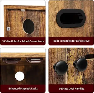 Personalizar muebles de madera maciza Casa de mascotas moderna casa de madera para gatos y gabinete de baño con alfombrilla para rascar caja de arena para gatos - Product Image 5