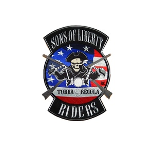 Sinh Thái lớn lớn sọ đầy đủ xe máy Biker tùy chỉnh thêu broderie bordado các bản vá lỗi - Product Image 3