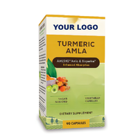 Capsules naturelles de curcumine de curcuma et d'huile d'Amla avec bioperine pour la croissance des cheveux Suppléments à base de plantes pour adultes 60ct