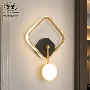 Applique murale LED moderne en acrylique avec cadre métallique, design carré, 20W, CCT sélectionnable, pour chambre, salon, couloir, hôtel - Product Image 1