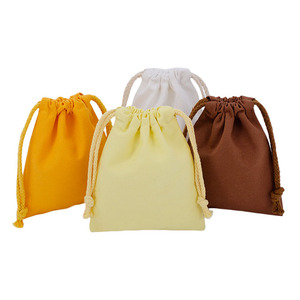 Customizable Logo 100% Cotton <b>Drawstring</b> Pocket Storage Bag for Jewelry Natural Breathable Grain Rings Print Tea Recyclable - Product Image 6