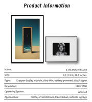 Cadre d'affichage numérique E-ink Spectra 6 couleur pleine taille 28,5 pouces, type toile, pour exposition artistique en galerie, avec batterie intégrée