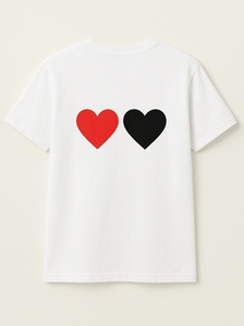 Camisetas de Manga Corta 100% Algodón con Diseño de Corazón Rojo y Negro, Hechas a Medida con Logotipo Personalizado - Precio al por Mayor - Product Image 2