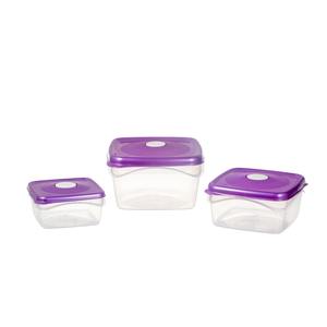 ENSEMBLE DE 3 BOÎTES EN PLASTIQUE FRESKA CARRÉES 0,5-1-2 L ASSORTIES - Product Image 1