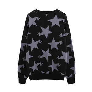 Maglione di lana Unisex di alta qualità per i bebè esclusivo Trendy Full Body con stelle girocollo largo invernale - Product Image 3
