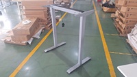 Bureau informatique réglable en hauteur à double jambe, pneumatique, ergonomique, 2 niveaux, 720-1130 mm, pour la maison, le bureau, la chambre ou le bureau d'étude, montage facile