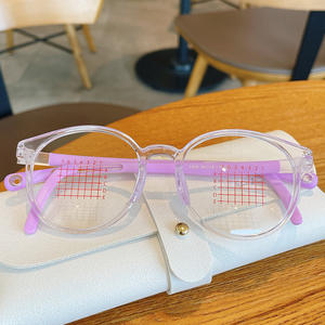 Gafas redondas para niños 5806 Tr90, montura de acrílico, lentes planas, diseño ligero para niños - Product Image 2