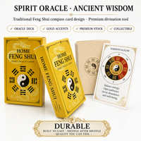 Cartes Oracle Feng Shui Keji FS Personnalisées - Jeu de Divination Chinois Traditionnel Design Yin-Yang Bagua Dragon Écologique pour la Famille