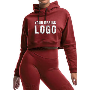 เสื้อฮู้ดครอปผู้หญิง ผ้าคอตตอนเนื้อนุ่ม ทรงหลวม สไตล์ลำลอง แฟชั่น  แบบสั้น  สามารถสั่งทำได้ - Product Image 4