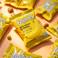 Sachet d'emballage personnalisé à scellage central pour chips de banane, chips de plantain, sachet en plastique Mylar pour pop-corn, sachet pour snacks croustillants et chips de pommes de terre