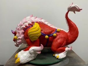 Statue <span class=keywords><strong>de</strong></span> lion porte-bonheur, sculpture <span class=keywords><strong>de</strong></span> lion gardien chinois en <span class=keywords><strong>fibre</strong></span> <span class=keywords><strong>de</strong></span> <span class=keywords><strong>verre</strong></span>, grande sculpture <span class=keywords><strong>de</strong></span> dessin animé pour l'extérieur, centre commercial, place publique - Product Image 6