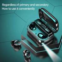 Headset TWS M30 Pro latensi rendah, earphone dengan layar tampilan Digital Mini siaga panjang untuk bermain game