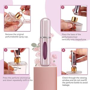 Flacone di Profumo Ricaricabile in Alluminio-Vetro <span class=keywords><strong>da</strong></span> 5ml, Mini Atomizzatore Spray con Finestra Visiva, Dispenser di Fragranze a Prova di Perdite per Mascara - Product Image 3