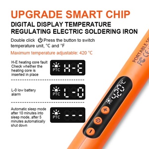 <span class=keywords><strong>Fer</strong></span> à <span class=keywords><strong>souder</strong></span> électrique sans <span class=keywords><strong>fil</strong></span> USB portable 5V 8W Poignée en plastique en forme de crayon 3 embouts <span class=keywords><strong>Fil</strong></span> à <span class=keywords><strong>souder</strong></span> 60W Température réglable - Product Image 3
