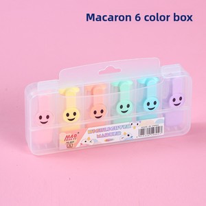 Pennarelli Colorati Portatili a 6 Colori, Mini Evidenziatori Creativi con Clip per il Viso, Design Cartoon, Confezione in Scatola, Vendita all'Ingrosso Marca Cx - Product Image 6