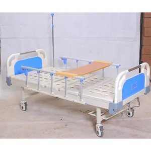 Mobilier médical à domicile manuel 2 fonctions, meuble d'hôpital et de soin, lit pour les patients