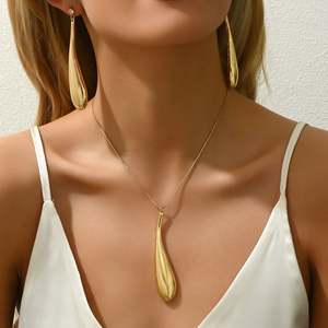 Simple American Design Cross-Border Ins Jewelry Suite Elegant All-<b>Match</b> <b>Necklace</b> Drop Earrings Fashionable All-Year <b>Matched</b> - Product Image 2