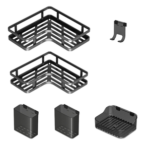 Support de rangement mural en métal à double niveau du fabricant professionnel pour salle de bain toilette cuisine coin-support <span class=keywords><strong>Triangle</strong></span> sans poinçon - Product Image 1
