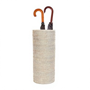 Wholesale Natural Rattan Sea Grass Umbrella Storage Stand 2026 Artistic Rattan with Animal Motif Trending Boho Home Accessory - Product Image 1