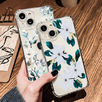 Étui de téléphone portable en TPU de luxe pour iPhone 16 Pro 15 Pro Max avec un design de fleurs tropicales et un matériau TPU antichoc
