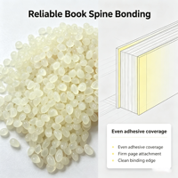 Colle thermofusible EVA 822 à adhérence flexible, granulés transparents jaunes, non toxique, colle écologique pour reliure de livres