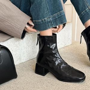 Botas de Nieve Modernas y Versátiles hasta la Pantorrilla para Mujer, Botas de Tacón Alto con Forro de Piel para Otoño e Invierno - Product Image 5