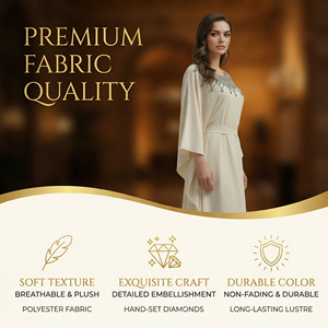 Abaya Kaftan Perlée pour Femme à Manches Chauve-Souris pour Occasions Spéciales – Fabrication Usine - Product Image 3