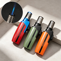 Briquet à cigare en métal Honest Qingxuan 1 avec flamme jet droite coupe-vent, fenêtre visible, rechargeable, vente en gros