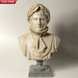 <span class=keywords><strong>Buste</strong></span> <span class=keywords><strong>de</strong></span> Napoléon en marbre blanc grandeur nature, sculpture personnalisée en pierre naturelle - Product Image 3