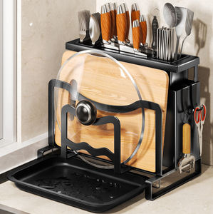 Niveau de séchage de vaisselle à rapport de performance élevé grand porte-vaisselle pour porte-vaisselle de comptoir de cuisine avec porte-ustensile égouttoir - Product Image 6