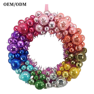 Guirlande <span class=keywords><strong>de</strong></span> Noël personnalisée, nouvelle, décorative, boule brillante, fleur, décoration murale, décoration <span class=keywords><strong>de</strong></span> porte, ornement festif, fabrication écologique - Product Image 1