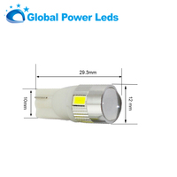 Ampoules LED Globalpowerleds T10 W5W 5630SMD 3W XPE Chip 13.5V Super Blanc Pur, Feux de Position Latéraux de Voiture 24V, Garantie 2 Ans