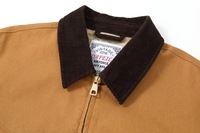 Veste de chasse rétro pour homme en toile épaisse avec logo personnalisé, design patchwork, col à revers, style vintage Santa Fe pour le printemps et l'automne