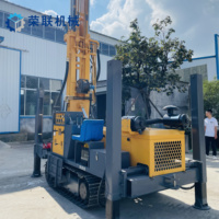 Plateforme de forage d'occasion de 500 m pour puits d'eau |   Mobile entièrement hydraulique à moteur diesel |   Moteur/électrovanne/pompe testé et qualifié inclus