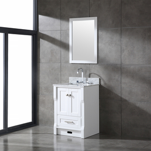 Meuble-lavabo de salle de bain haut de gamme de 24 pouces avec vasque en céramique et caractéristiques résistantes à l'eau - Product Image 3